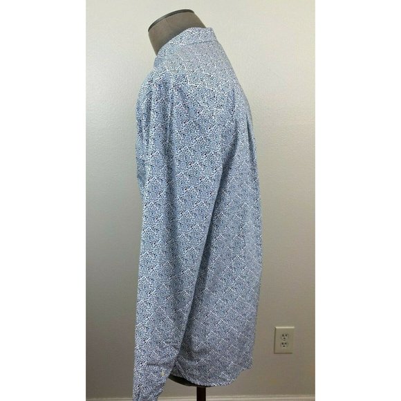 Knowledge Cotton Apparel Men's Shirt Blue Print - Picture 5 of 8